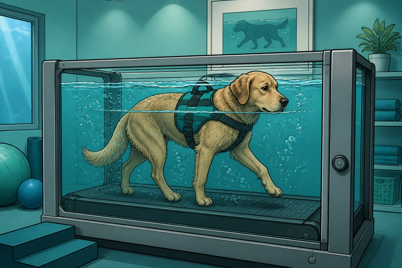 Unterwasserlaufband, Comic
