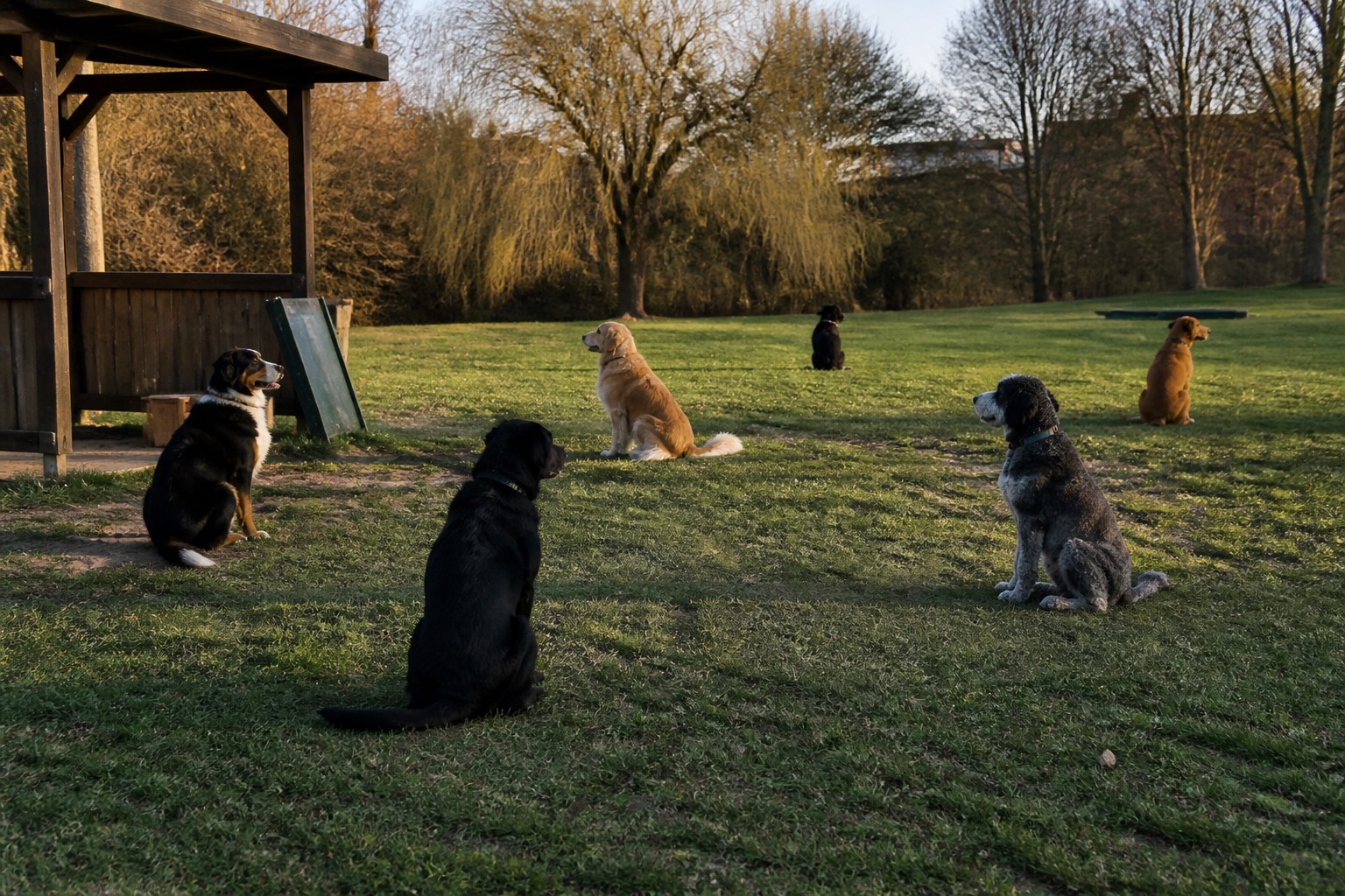 Hunde auf dem Übungsfeld